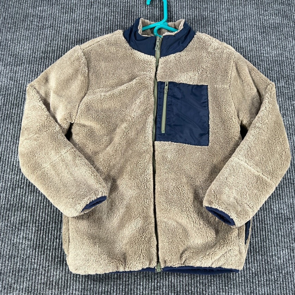 Tommy Bahama Boys Youth Coat XL Extra Large 14 Brown Full‎ Zip Fleece Mock Neck